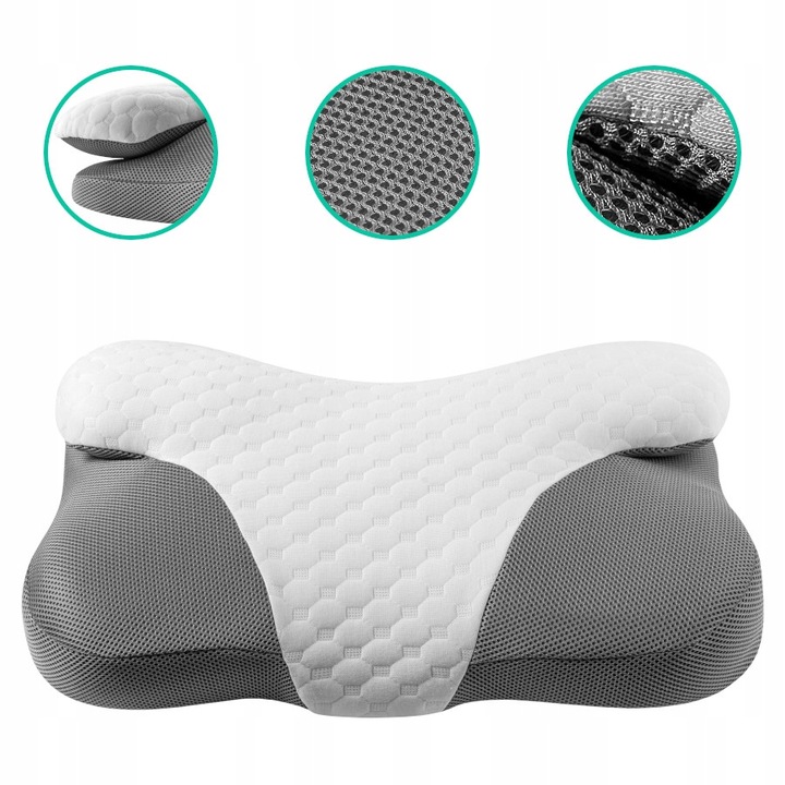 PODUSZKA ORTOPEDYCZNA Z WGŁĘBIENIEM DO SPANIA NA BOKU PROFILOWANA DUŻA