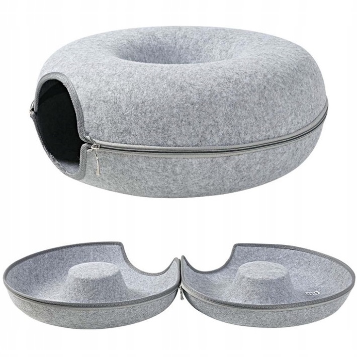 Legowisko Dla Kota Dwuczęściowe Okrągłe Donut Tunel Budka Domek 50 x 50 cm