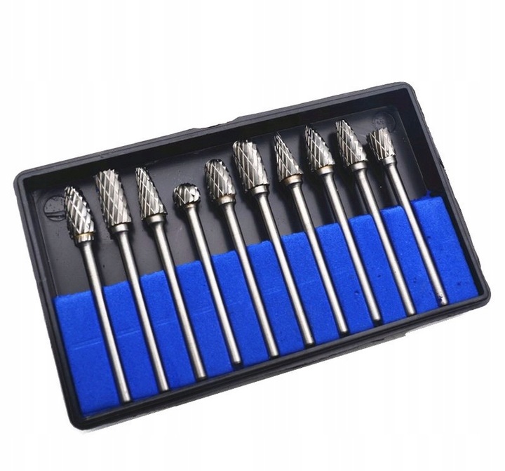 FREZY TRZPIENIOWE DO METALU 10SZT Z WĘGLIK WOLFRAMU Z WĘGLIKA