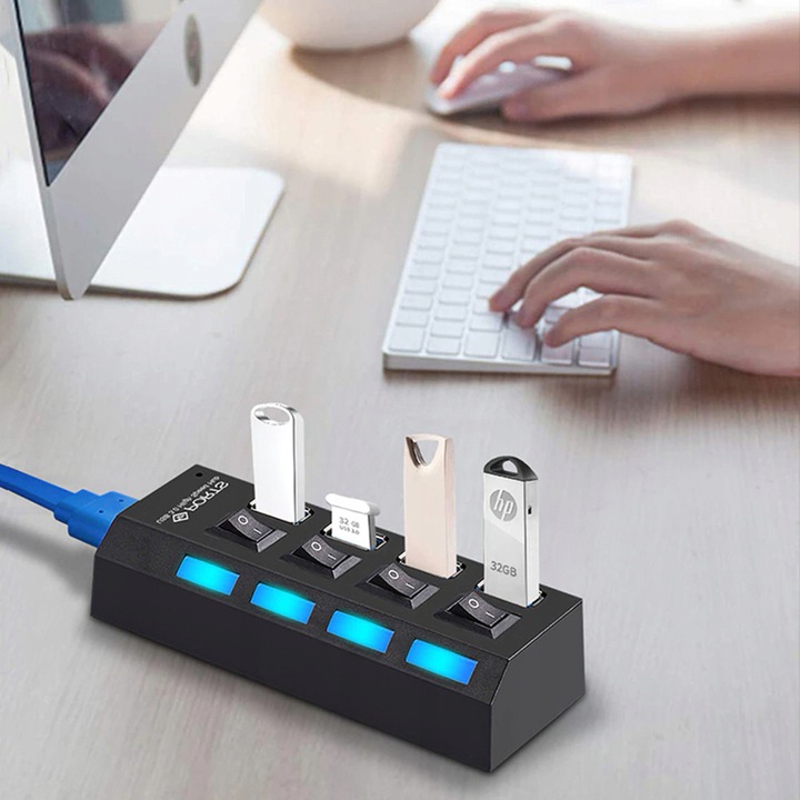 HUB USB ROZDZIELACZ 4 PORTÓW ROZGAŁĘŹNIK USB 3.0