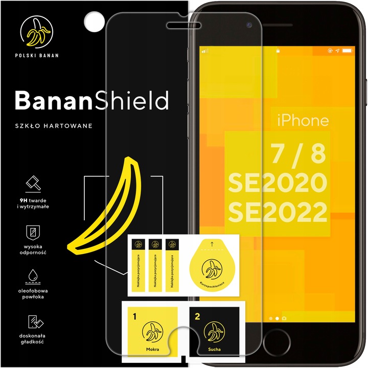 Szkło hartowane 9H BananShield do Apple iPhone 7 / 8 / SE 2020 / SE 2022