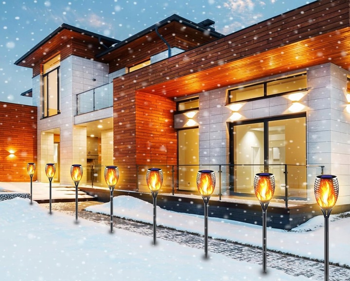 LAMPA SOLARNA POCHODNIA LAMPKI SOLARNE DO OGRODU OGRODOWE LED 4 SZTUKI