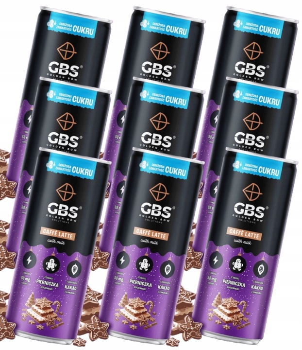GBS Caffe Latte o smaku PIERNICZKA KORZENNEGO 9x250ml napój kawowy w puszce