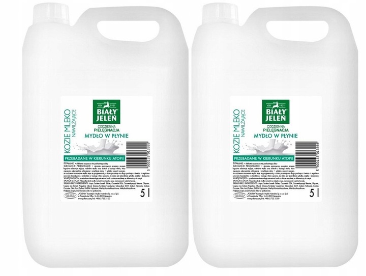 BIAŁY JELEŃ MYDŁO W PŁYNIE Z EKSTRAKTEM Z KOZIEGO MLEKA ZAPAS (5 L)