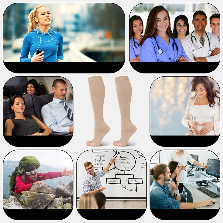 Podkolanówki Przeciwżylakowe uciskowe2 stopień II na żylaki 40-46 2szt