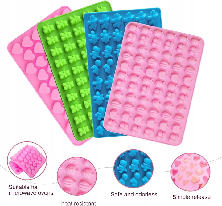 SILIKONOWE FOREMKI NA ŻELKI MISIE ZESTAW DO ROBIENIA CUKIERKÓW PIPETA