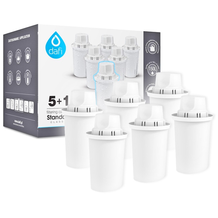 6 SZTUK WKŁAD DAFI CLASSIC FILTR DO BRITA