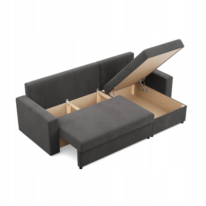 Narożnik Rozkładany z Funkcją Spania z Prostym Bokiem ROGÓWKA Neo