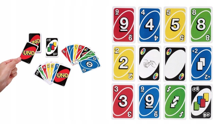 Gra karciana UNO MATTEL Towarzyska Karty UNO CDU W2087 112 kart