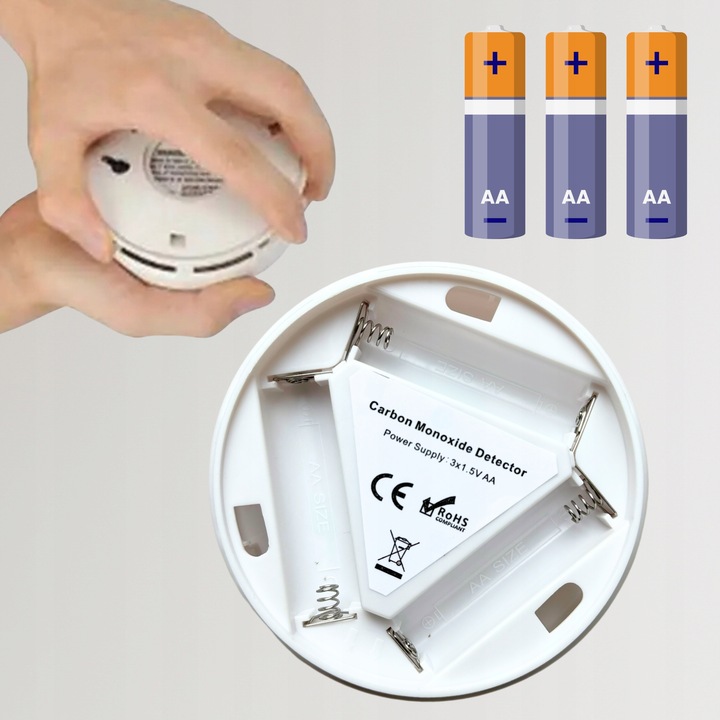 Czujnik Czadu Certyfikowany Detektor Tlenku Węgla Bezprzewodowy LCD Alarm