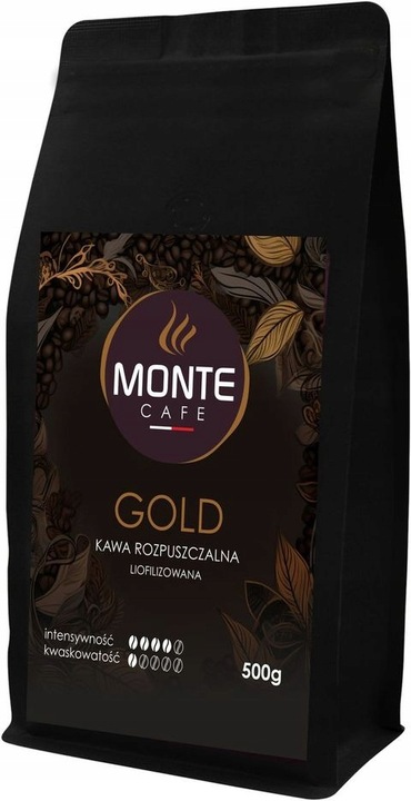 KAWA ROZPUSZCZALNA DO DOMU FIRMY GOLD 500G MONTE CAFE LIOFILIZOWANA 0,5 KG