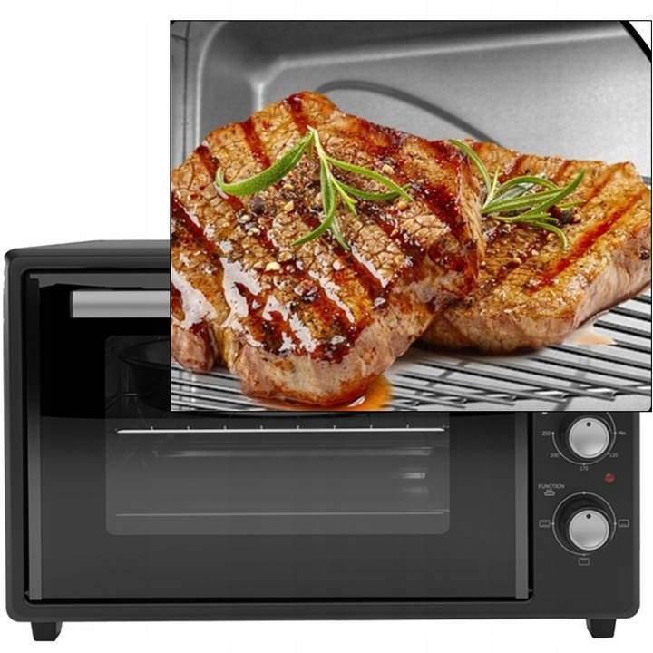 MINI PIEKARNIK ELEKTRYCZNY DOUBLE GLASS GRILL TIMER 35L 1800W