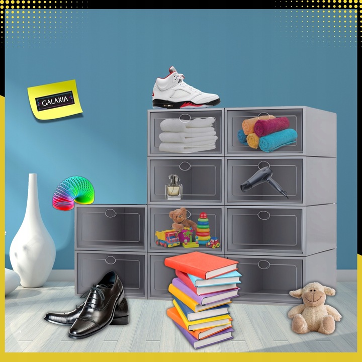 10X PUDEŁKA NA BUTY ORGANIZER PUDEŁKO SZAFKA PÓŁKA STOJAK POJEMNIKI