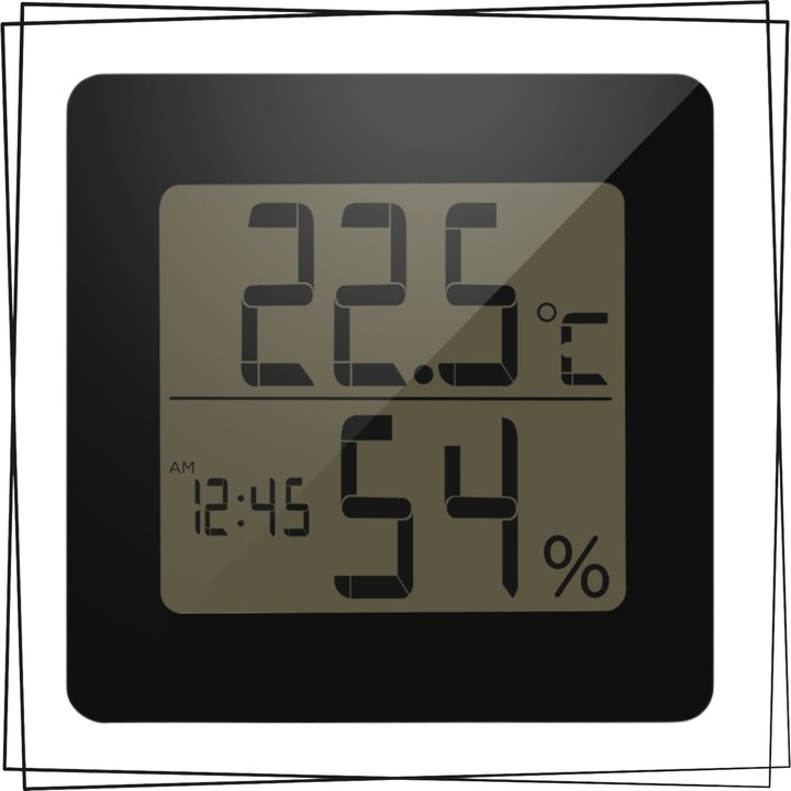 TERMOMETR I HIGROMETR POKOJOWY LED ELEKTRONICZNY WEWNĘTRZNY CYFROWY
