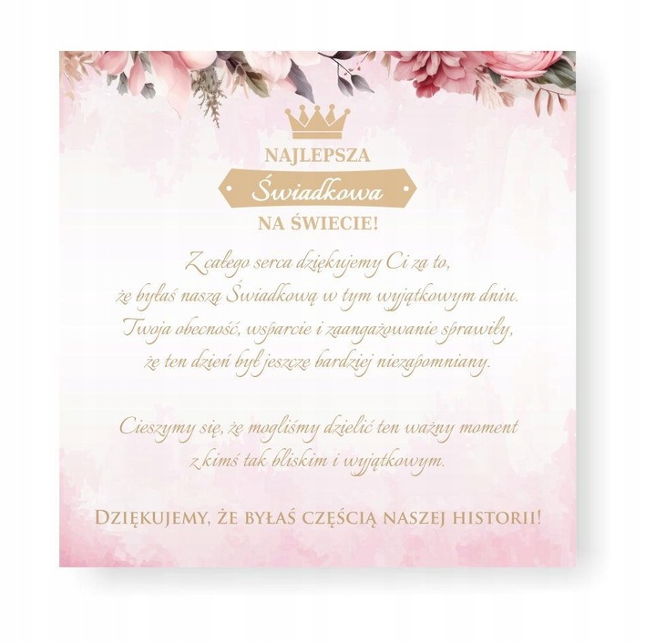 PODZIĘKOWANIE DLA ŚWIADKÓW BOX DLA ŚWIADKA I ŚWIADKOWEJ PREZENT DLA ŚWIADKA