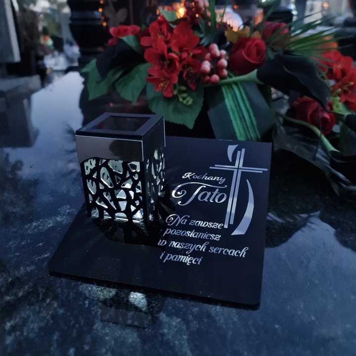 ZNICZ SOLARNY Wieczna Latarenka LED STATUETKA GRÓB lampka dla TATY