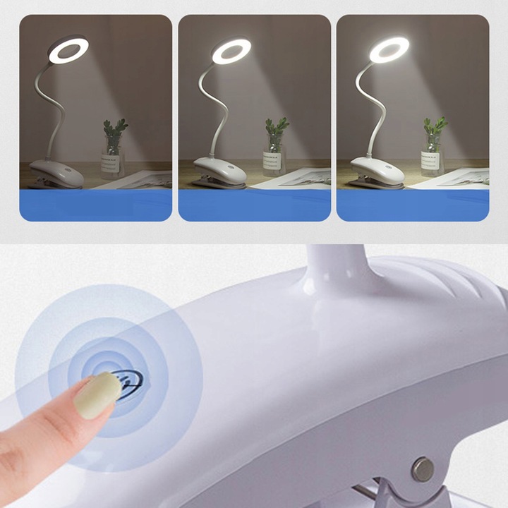 LAMPKA LED RING BIURKOWA KOSMETYCZNA KLIPSEM KLIPS