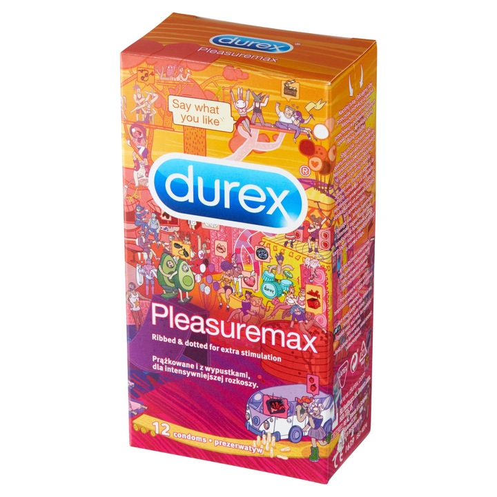 Prezerwatywy Durex PLEASUREMAX 12 z prążkami wypustkami