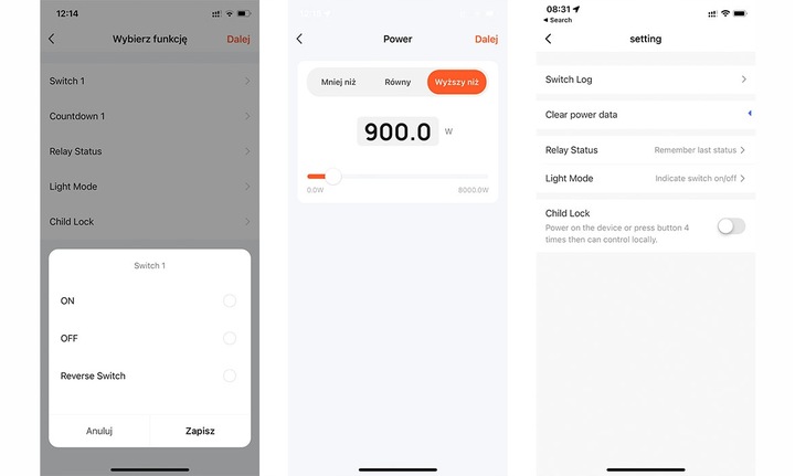 Inteligentne Gniazdko TUYA WIFI Smart 16A POMIAR