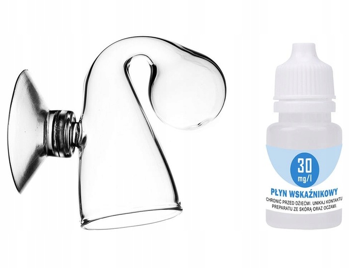 SZKLANY INDYKATOR STAŁY TEST CO2 + PŁYN 10ml