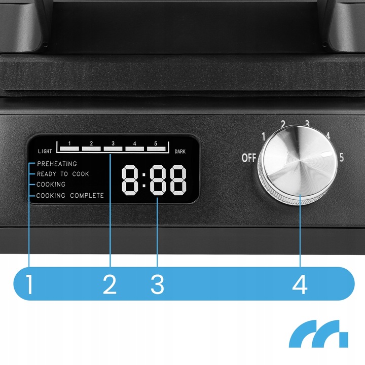 GOFROWNICA DUŻE GOFRY REGULACJA TEMPERATURY DŹWIĘK MOCNA 2200W