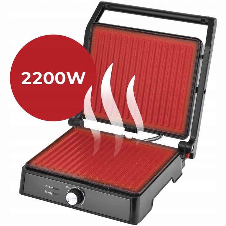 GRILL ELEKTRYCZNY OPIEKACZ TOSTER DO KANAPEK PANINI ROZKŁADANY DUŻY