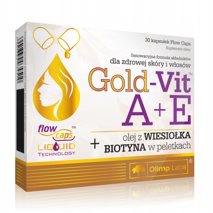 OLIMP GOLD-VIT A+E 30kaps BIOTYNA WITAMINA A+E OLEJ Z WIESIOŁKA SKÓRA WŁOSY