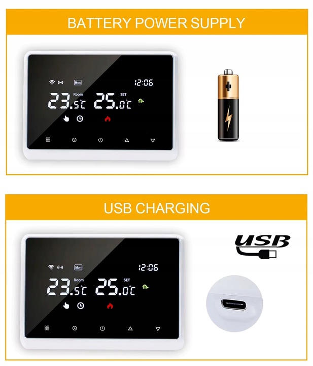 Termostat Wi-Fi BEZPRZEWODOWY Tuya ogrzewanie kotła programowalny