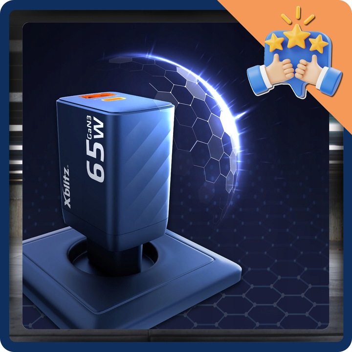 Xblitz XC2 ładowarka sieciowa 65W szybkie ładowanie USB C A