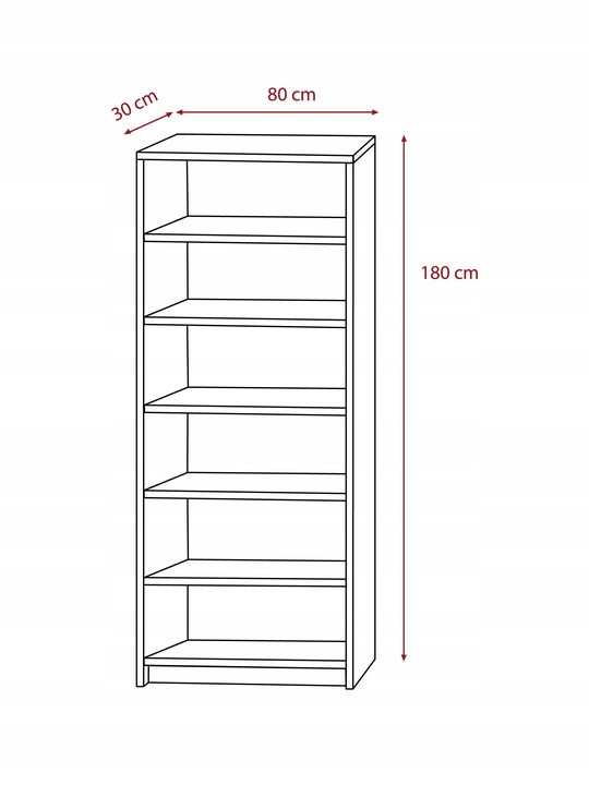 REGAŁ 80CM PÓŁKA SZAFKA KSIĄŻKI SEGREGATORY BIAŁY