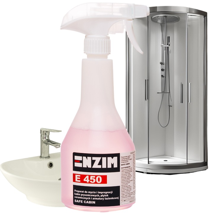 Enzim E 450 500ml - Preparat do mycia i impregnacji kabin płytek i armatury