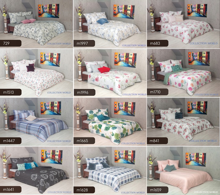 Pościel ELWAY 200x220 Bawełna Satynowa NOWE WZORY miękka dwustronna