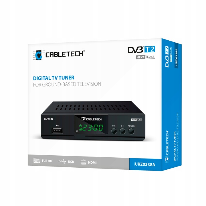 Tuner dekoder TV DVB-T2 H.265 HEVC USB Cabletech
