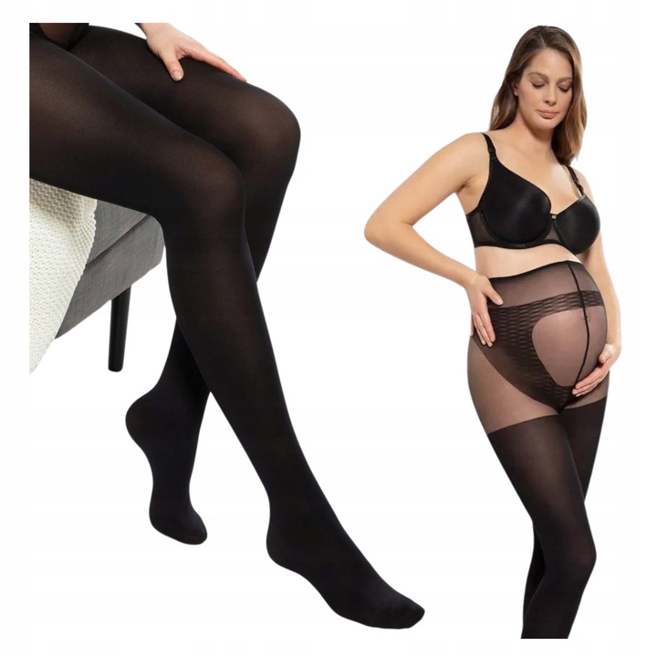 RAJSTOPY CIĄŻOWE 40 DEN BODY PROTECT CZARNE GRUBE NA ZIMĘ BEZUCISKOWE