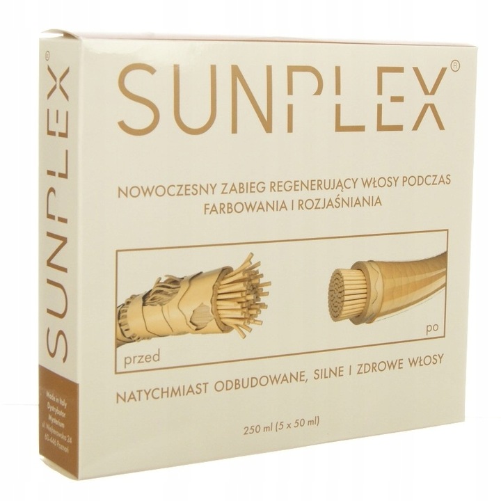 SUNPLEX kuracja do regeneracji i odbudowy włosów 250ml (5 x 50ml)