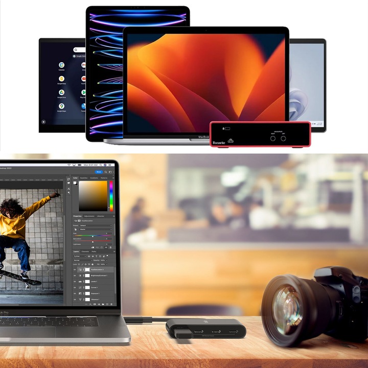 Stacja, hub USB-C do laptopa Belkin AVC018, USB-C 3.2 gen2 na 4 porty USB-C