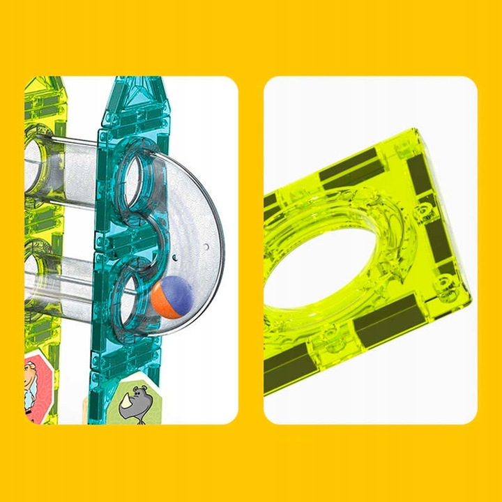 Klocki Magnetyczne Tor Kulkowy Świecący Magnetic Blocks 120 Elementów