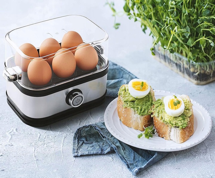 JAJOWAR AUTOMAT DO GOTOWANIA JAJEK OMLETU 6 JAJEK 200W ZESTAW Z MIARKĄ
