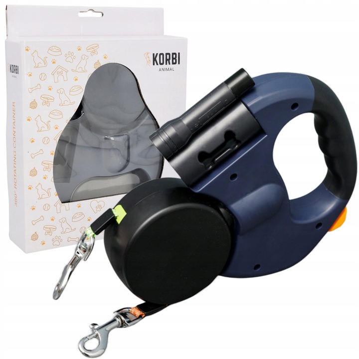 SMYCZ AUTOMATYCZNA PODWÓJNA DLA DWÓCH PSÓW PSA LATARKA ODBLASKOWA TAŚMA 3M