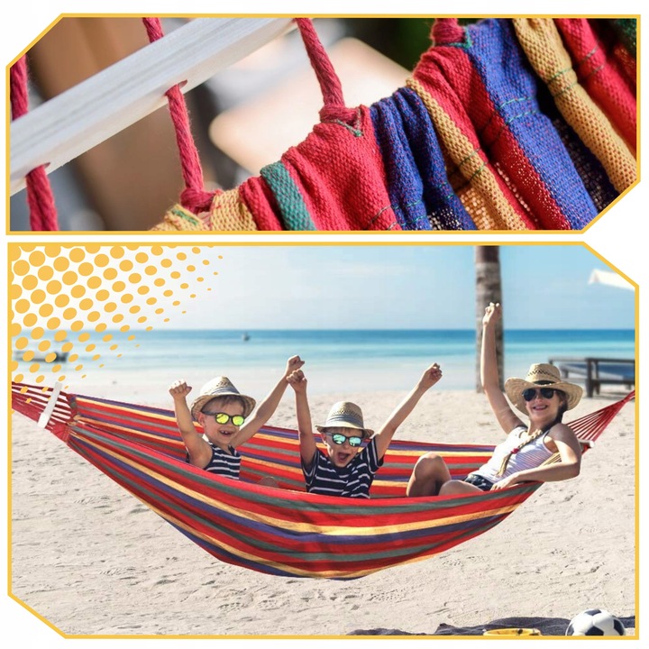 HAMAK OGRODOWY 2 OSOBOWY HUŚTAWKA XXL MOCNY WZMOCNIONY PAŁĄK DUŻY + TORBA