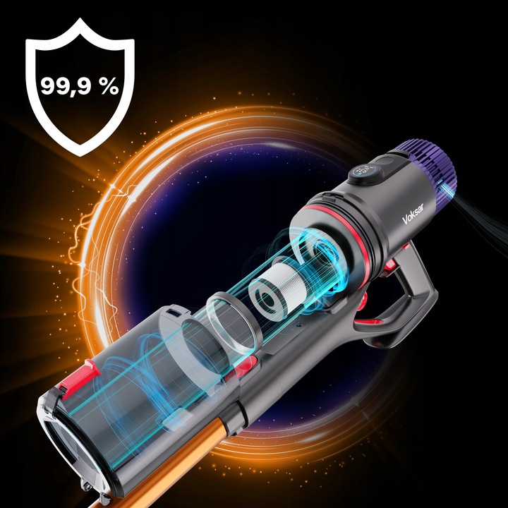 Odkurzacz Bezprzewodowy Pionowy Ręczny VOKSAR V11 5w1 LED 600W MOCNY