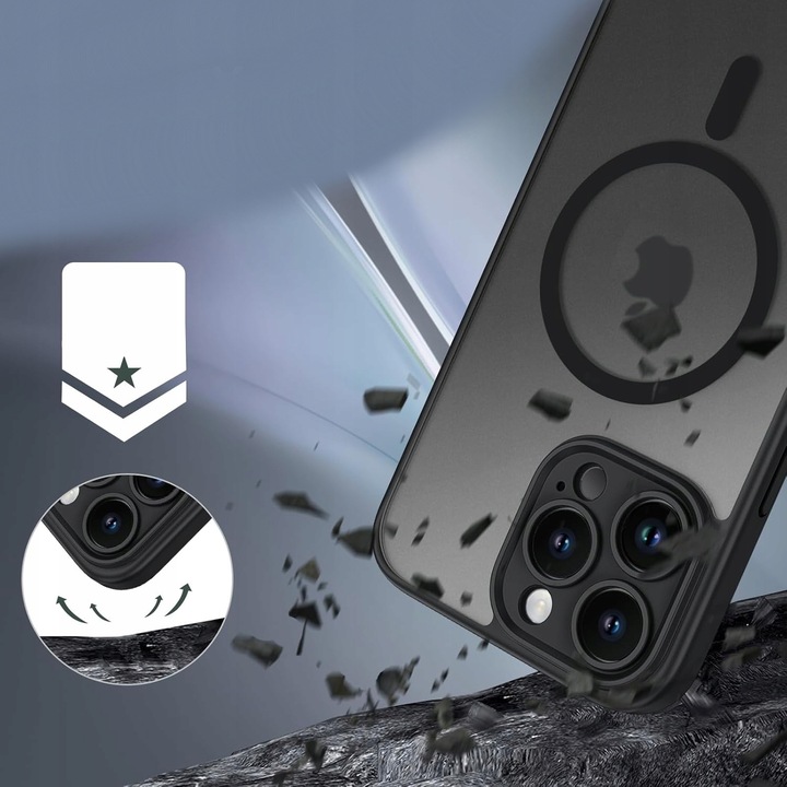 ETUI WZMACNIANE DO IPHONE 16 PRO MAX PANCERNE CASE DO MAGSAFE MAT 2x Szkło