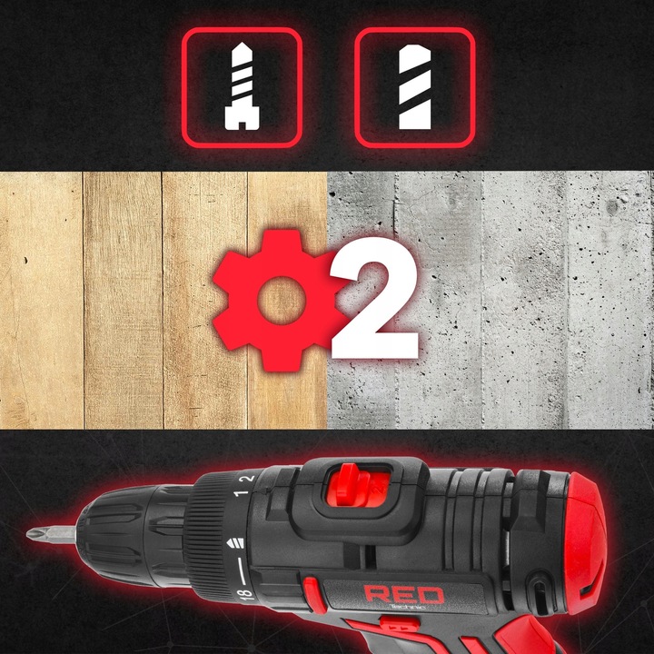 WIERTARKO WKRĘTARKA AKUMULATOROWA 21V MOCNA WKRĘTAK ZAKRĘTARKA 2xAKU