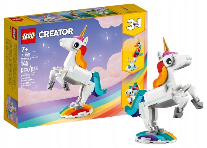 LEGO CREATOR 3w1 - MAGICZNY JEDNOROŻEC - KONIK MORSKI PAW - LEGO 31140