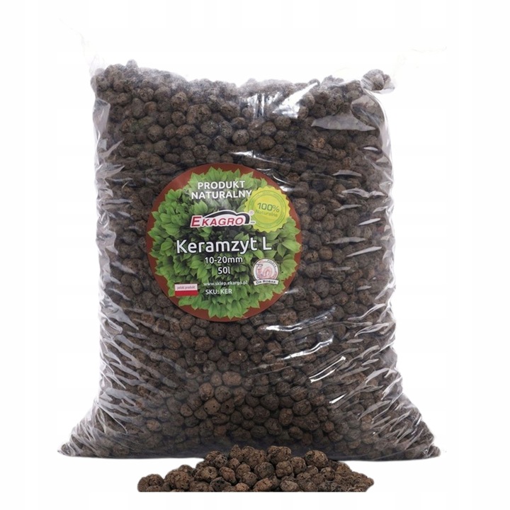 Keramzyt Ogrodniczy 50L 10-20 mm 15KG Drenaż do Warzyw Roślin