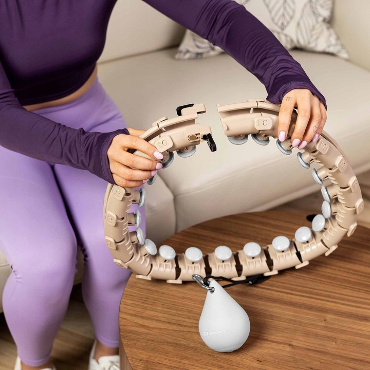 Hula hop z obciążeniem odchudzające wypustkami regulowane 24 elementy smart