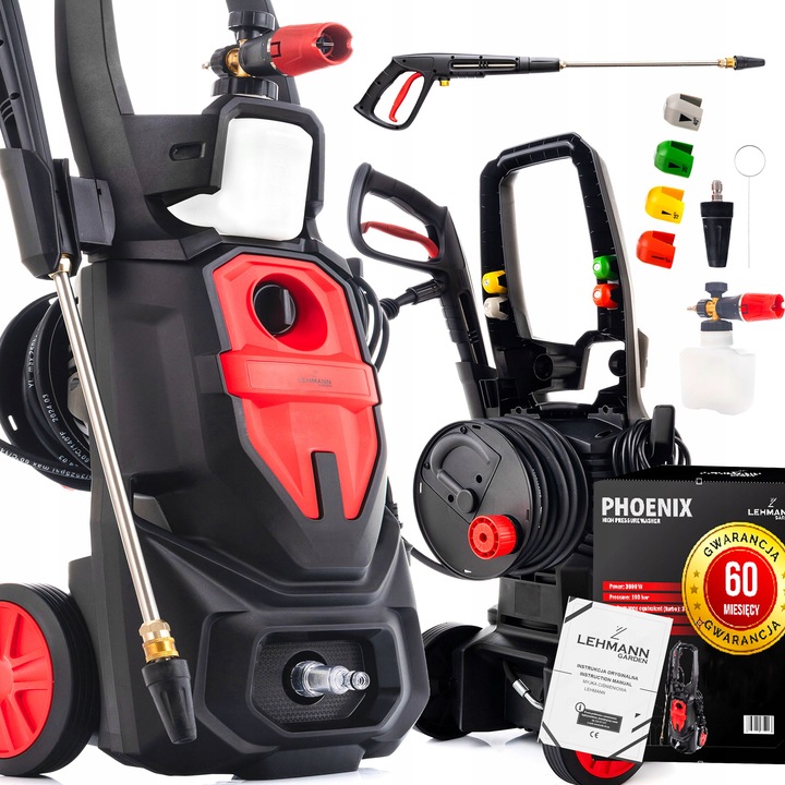 MYJKA CIŚNIENIOWA 350BAR MOSIĘŻNA POMPA 3000W INDUKCJA POTĘŻNA ZWIJACZ