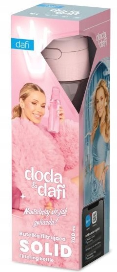 DAFI SOLID Butelka filtrująca wodę z wkładem filtr DODA Baby Pink 0,7