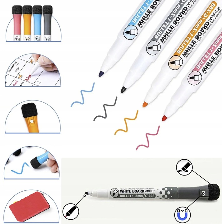 PLANER TABLICA NA LODÓWKĘ MAGNETYCZNA ORGANIZER NOTATNIK 4xPISAKI