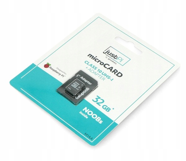 Karta justPi microSD 32GB 100MB/s kl. 10 NOOBs RPi